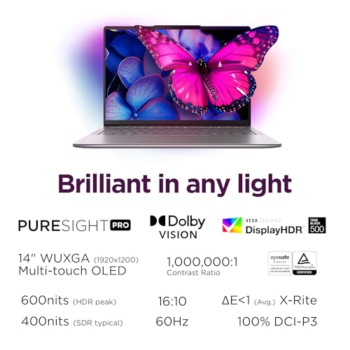 14" WUXGA OLED Display Laptop with Core Ultra 7 Processor 256V, 16 GB Memory, 1 TB Storage, Luna Grey Z36252