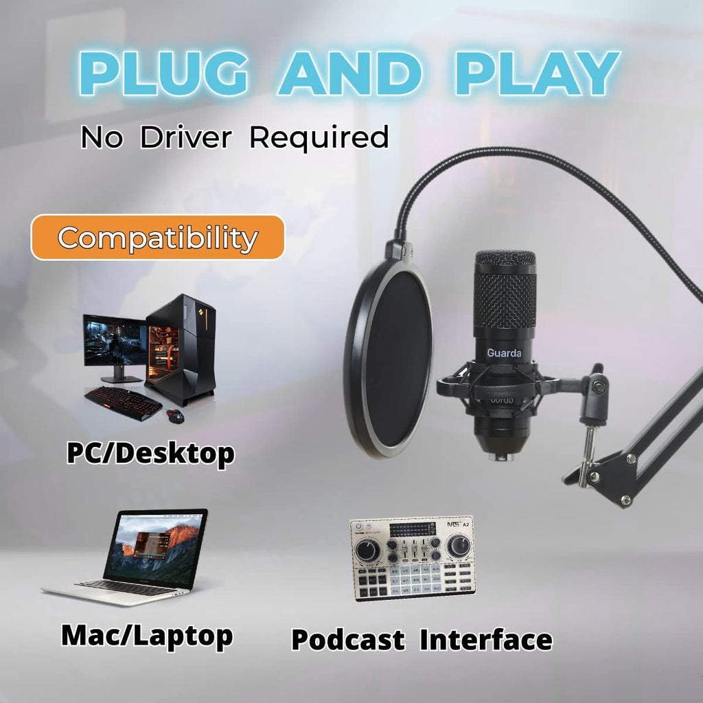 USB Microphone Condenser Cardioid Metal Mic Kit Pack of 2 E563