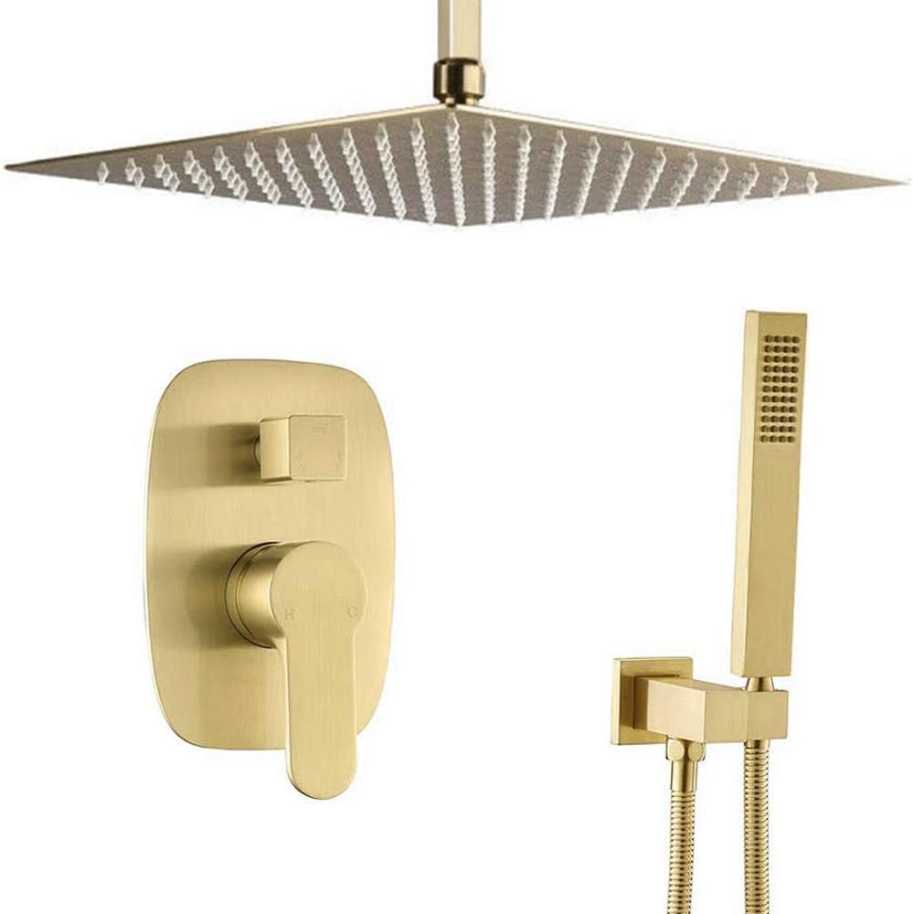 Oil Rubbed Bronze 10 Inch Rainfall Shower System With Handheld Shower Head Mixer Set R7127