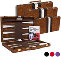 Backgammon Set Classic Board Game Case Brown Medium Y97666