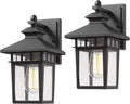 Set of 2 Sanded Black Cast-Aluminum Wall Mount Lights B3791
