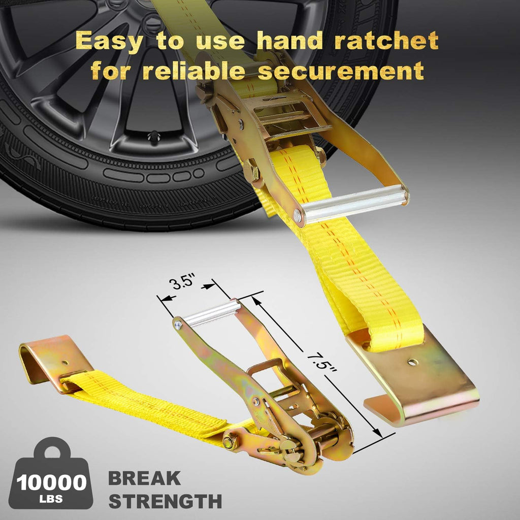 2" x 120'' Heavy Duty Vehicle Tie Down Straps with Flat Hooks T2977