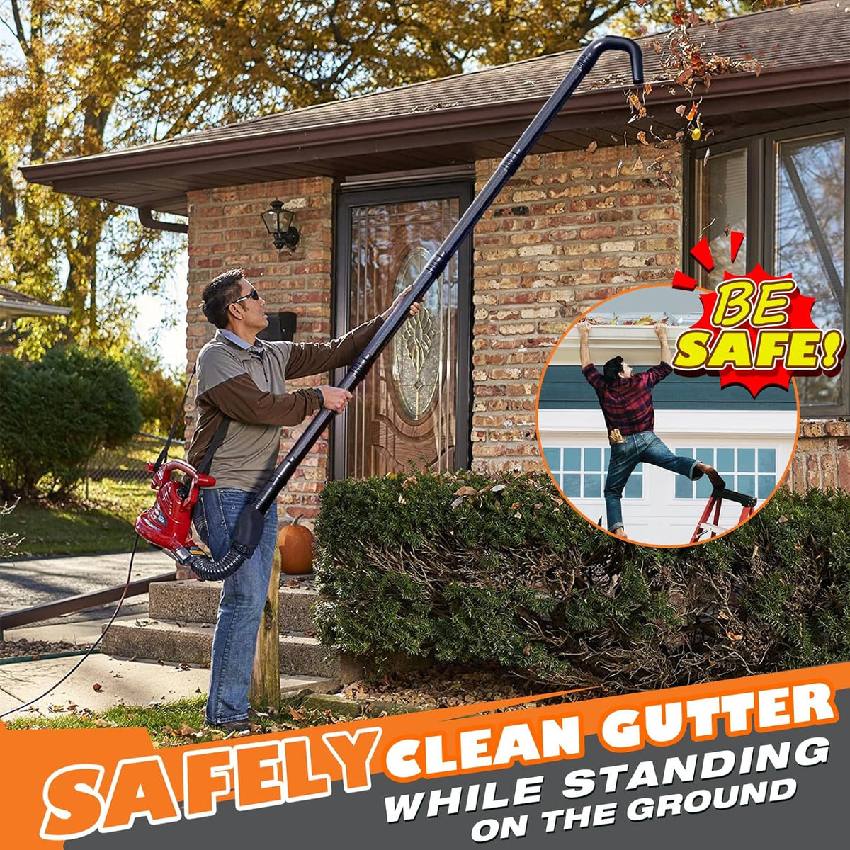 Universal Gutter Cleaning Kit for Leaf Blowers with Vacuum Attachment J90630