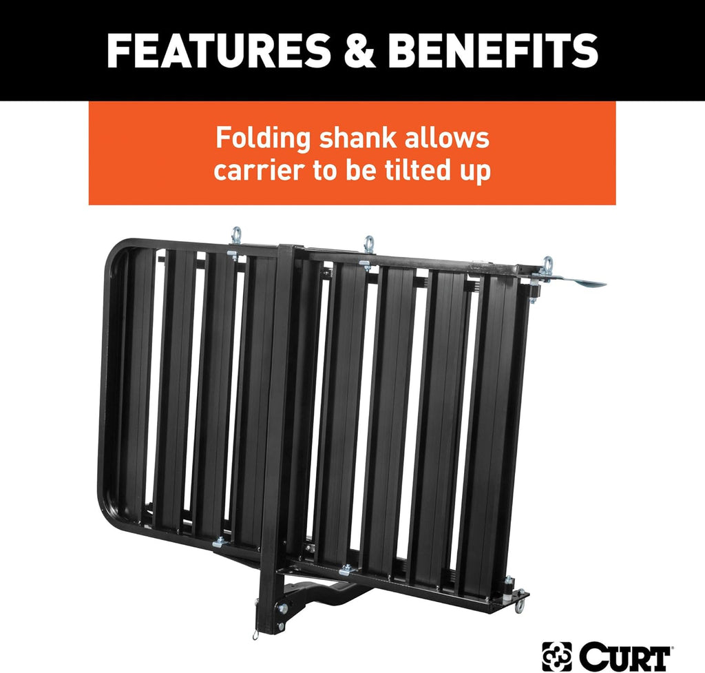 Black Aluminum Hitch Cargo Carrier with Ramp P47096