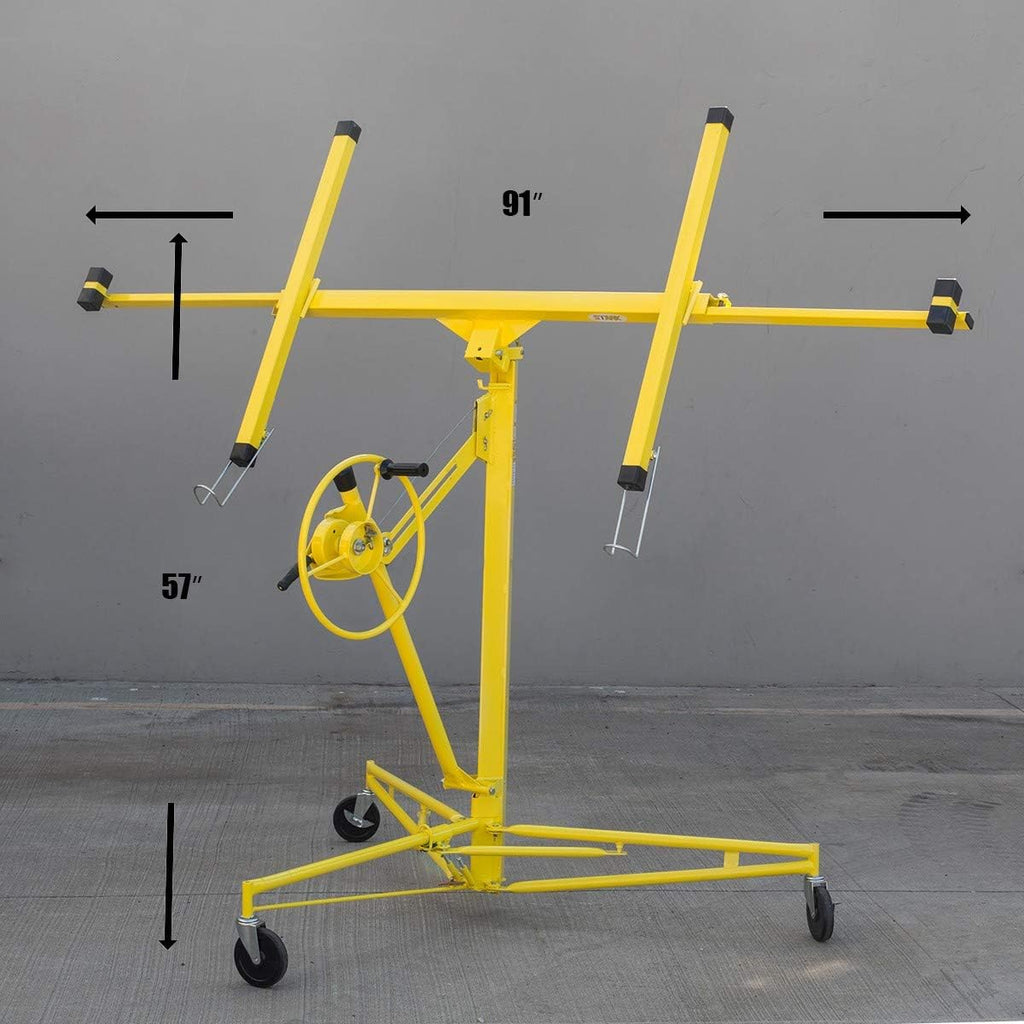 16 ft Drywall Rolling Lift Panel Hoist Jack with Caster Wheel L817275