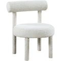Cream Boucle Fabric Accent Chair J599