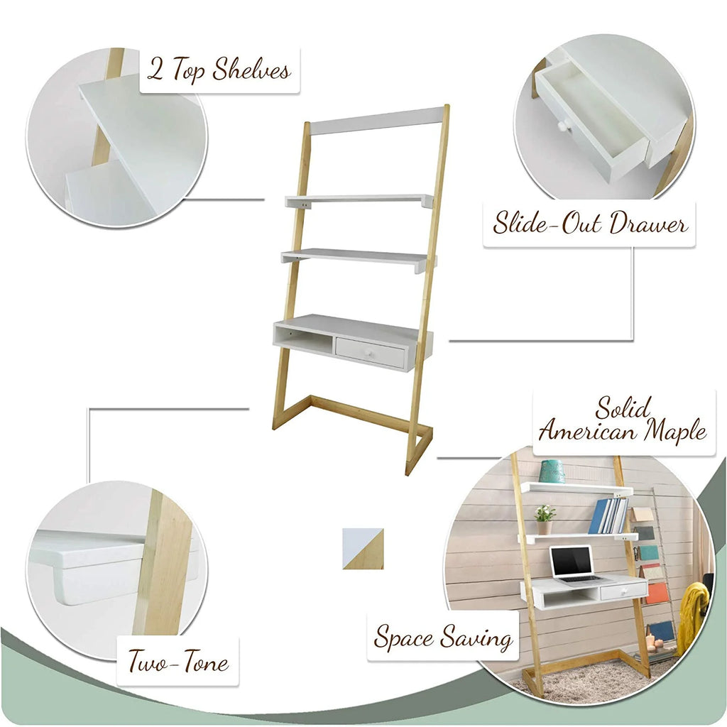 Freestanding Ladder Desk with Drawer J40759