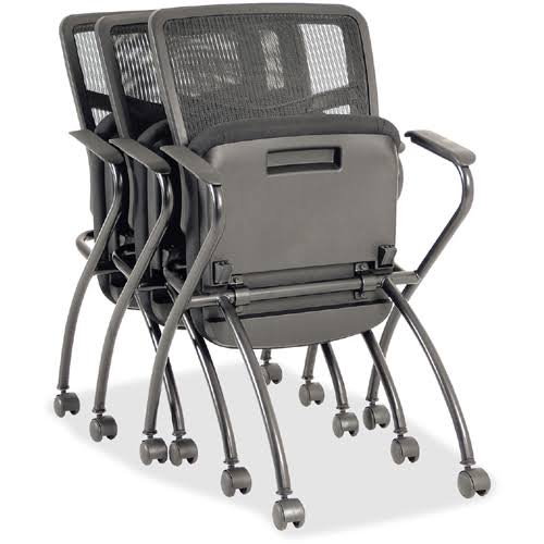 Nesting Chairs with Mesh Back and Fabric Seat D3090