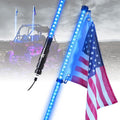 Multicolor LED Whip Lights with Flag Pole W47110