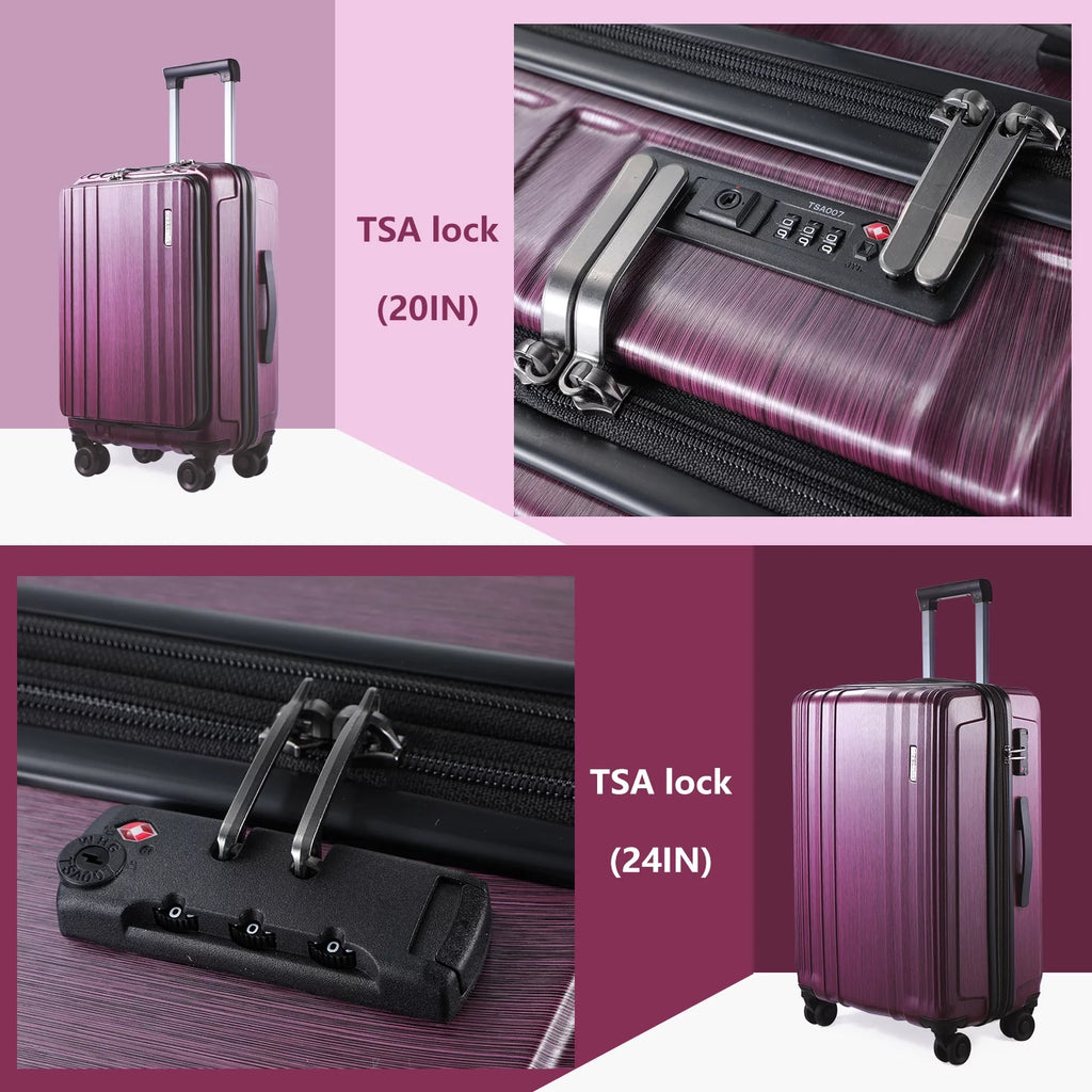 2 Piece ABS+PC Hardshell Luggage Set with Spinner Wheels Y6256