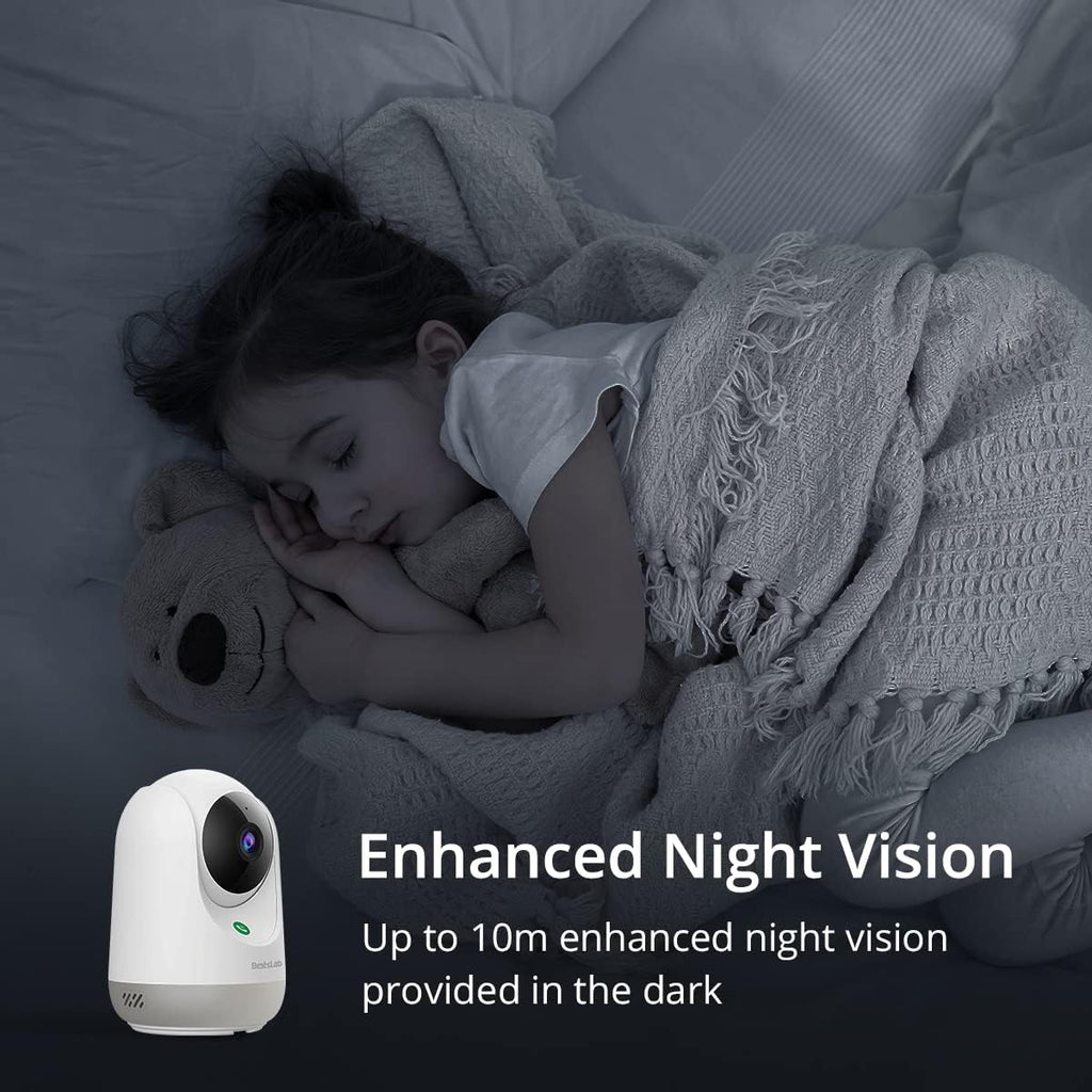 2K 3MP Pan & Tilt Security Indoor Camera with Motion Sensor, 2-Way Audio, Night Vision, Pack of 2 M1980