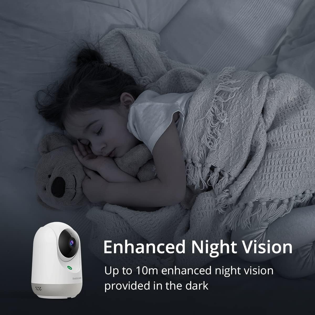 2K 3MP Pan & Tilt Security Indoor Camera with Motion Sensor, 2-Way Audio, Night Vision, Pack of 2 M1980