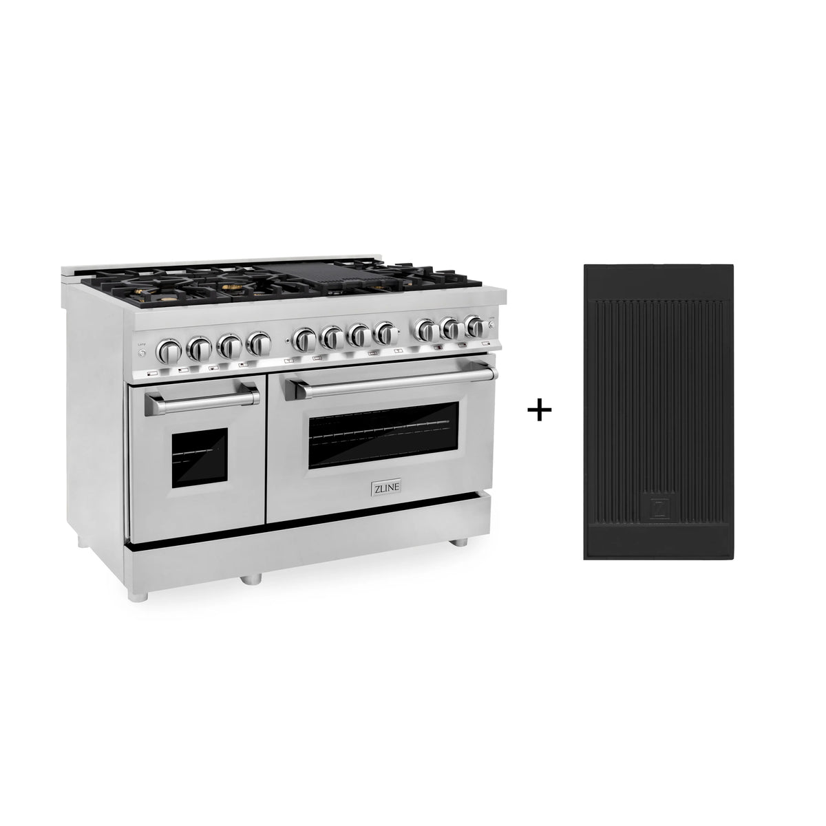 48 6.0 cu. ft. Gas Burner Electric Oven with Griddle Stainless Steel L854554