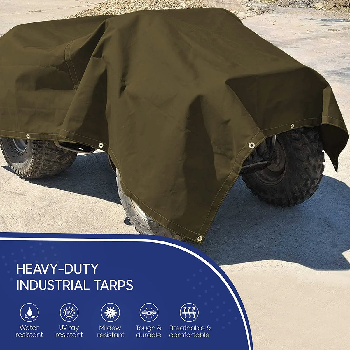 20 Mil Canvas Tarp with Brass Grommet Olive Drab 6'x8' P260812