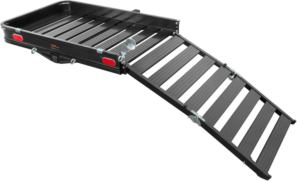 Black Aluminum Hitch Cargo Carrier with Ramp P47096