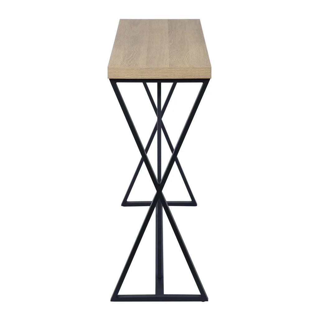 47IN Oak Black Console Table M215216