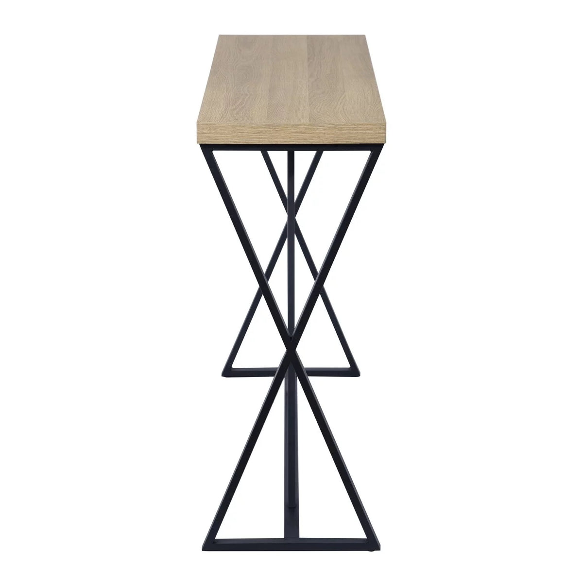 47IN Oak Black Console Table M215216