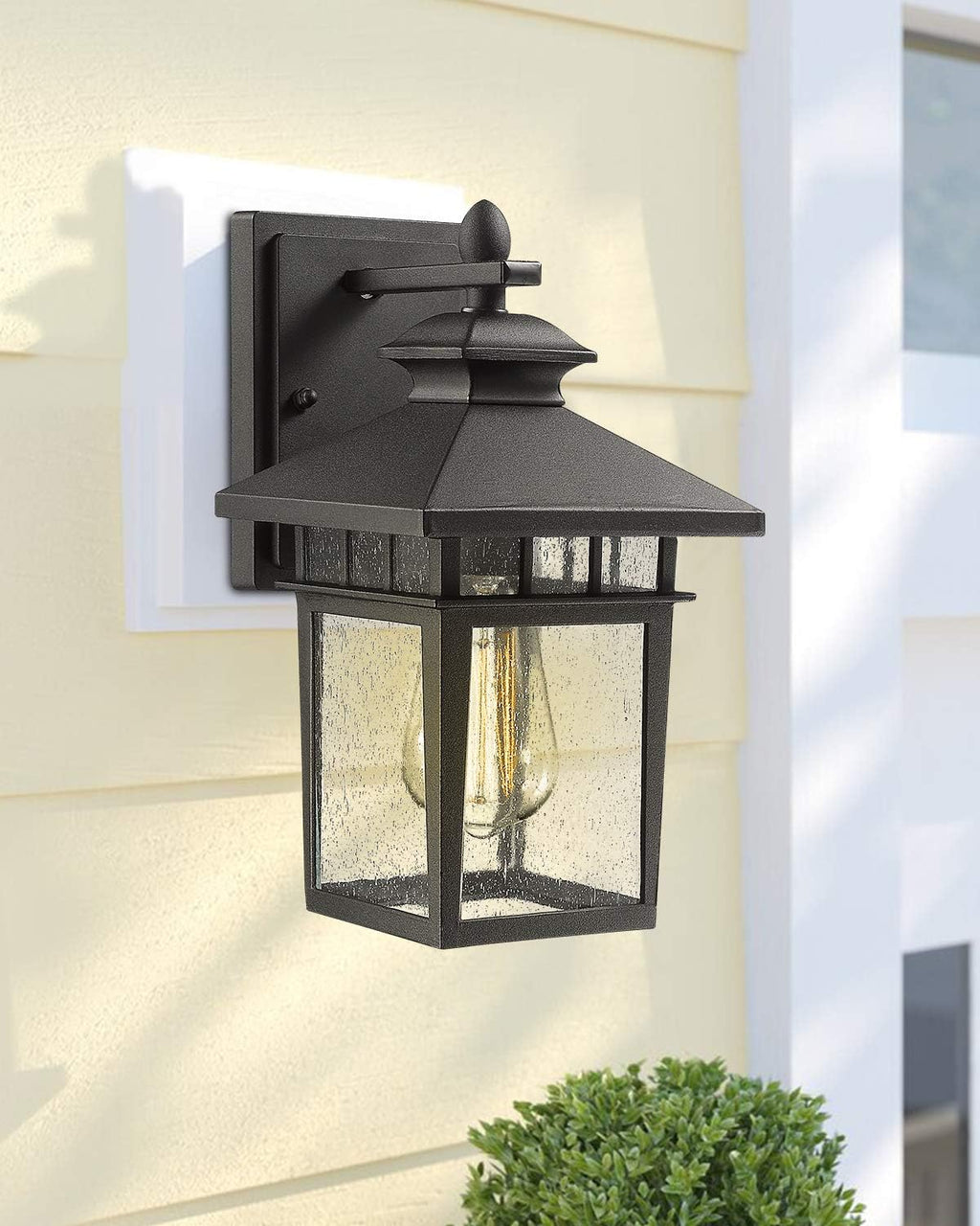 Set of 2 Sanded Black Cast-Aluminum Wall Mount Lights B3791