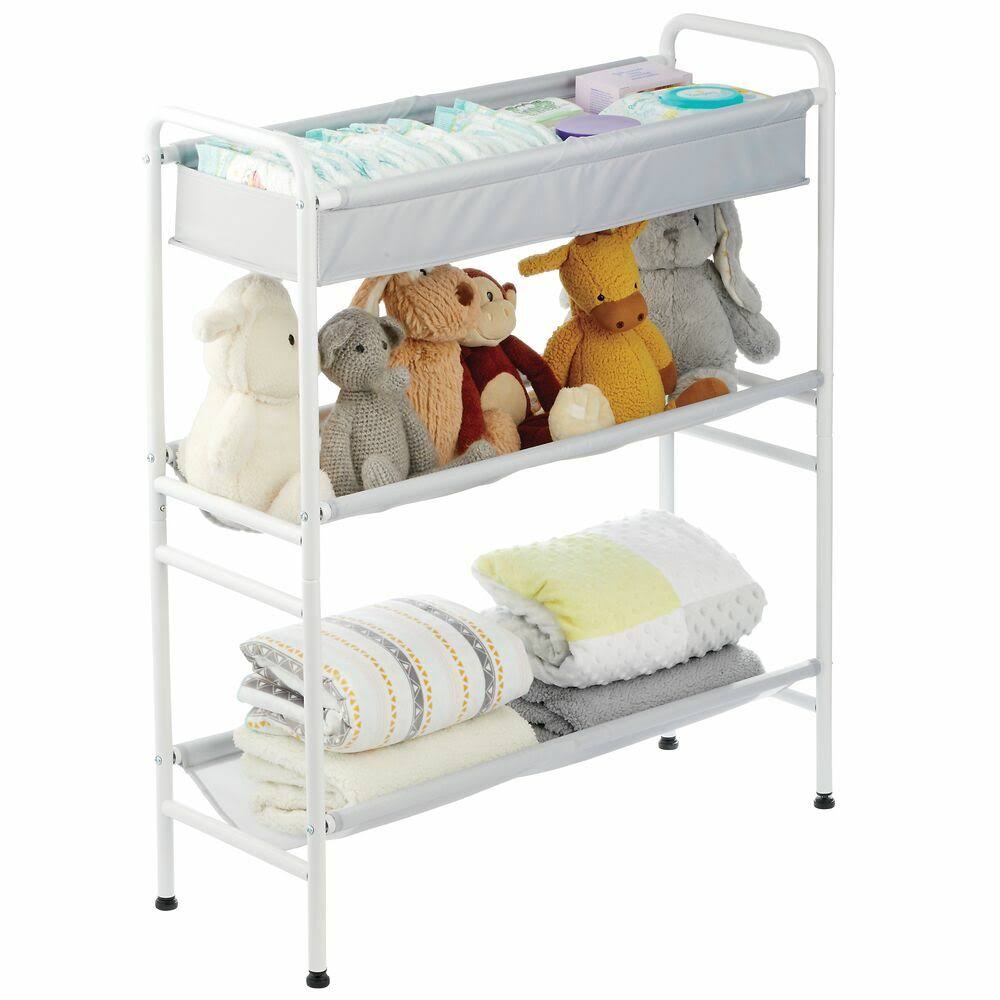 3-Tier Metal and Fabric Storage Cart C9239