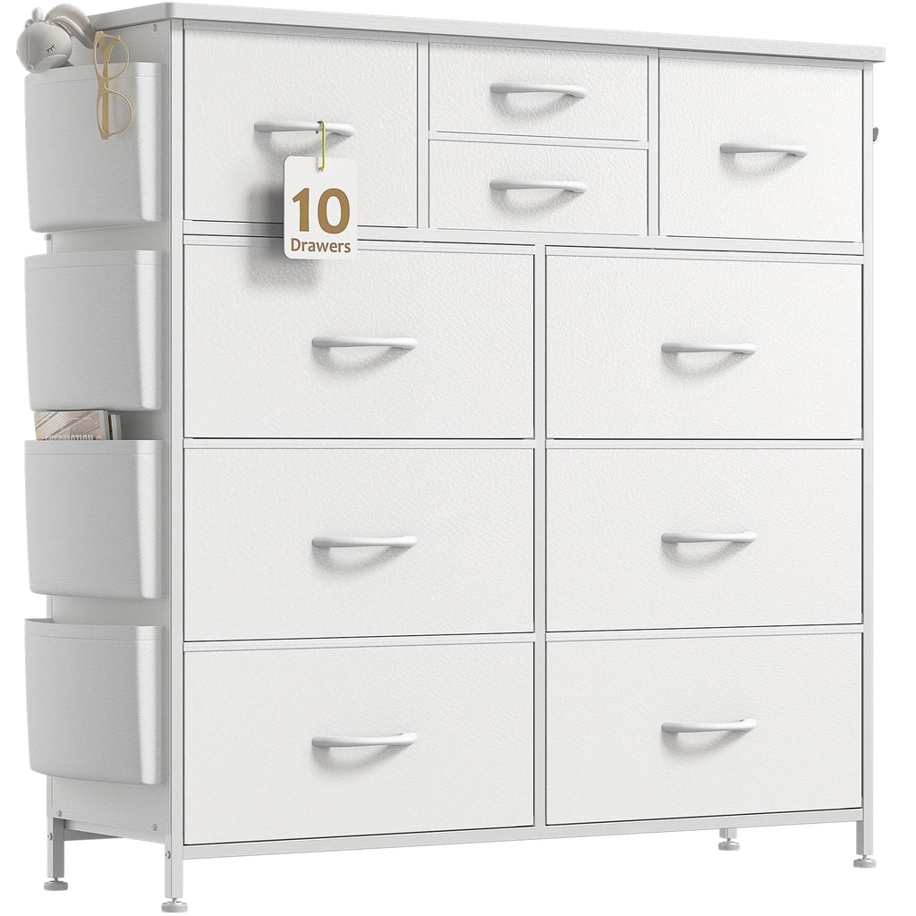 White 10 Drawer Dresser H2985