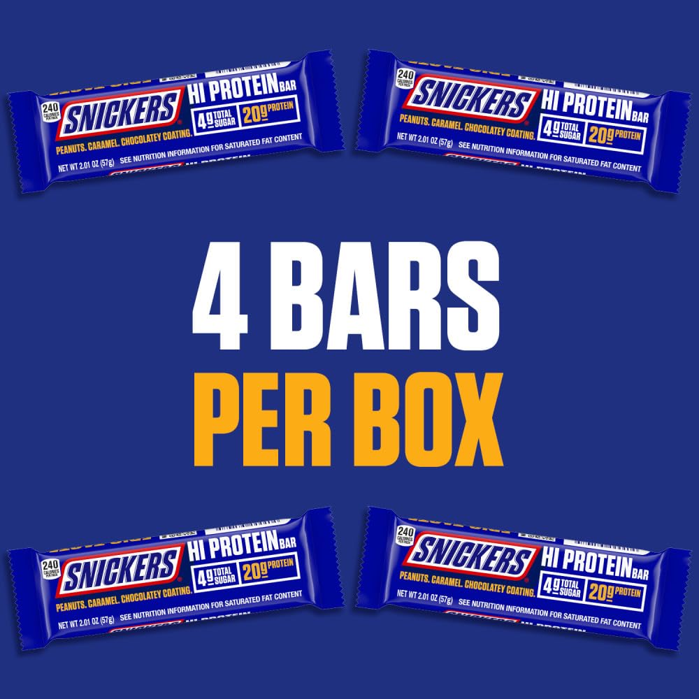 Peanut & Caramel Hi Protein Bar, 8.04 oz, 4 ct Box U43685