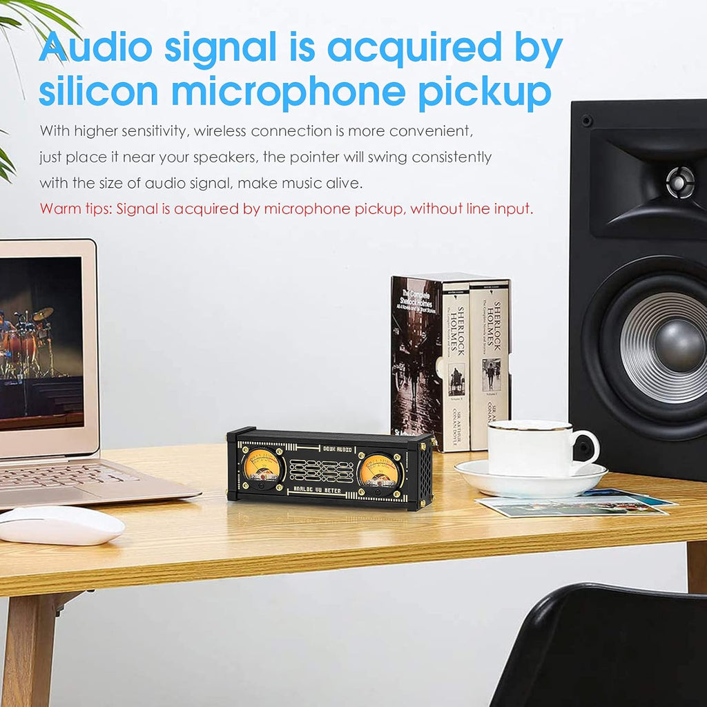 Dual Analog VU Meter RGB Sound Level Indicator N1614