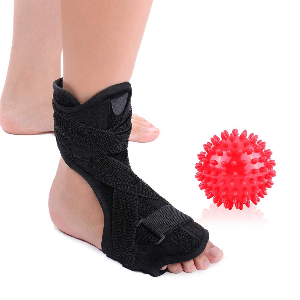 Adjustable Plantar Fasciitis Night Splint Orthotic Brace with Spiky Massage Ball K137180