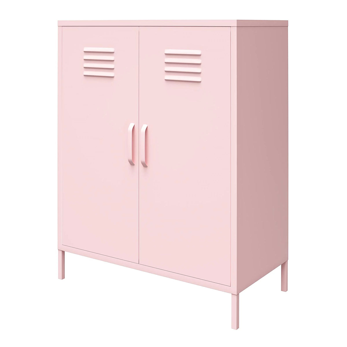 2 Door Metal Locker Style Storage Accent Cabinet J83849