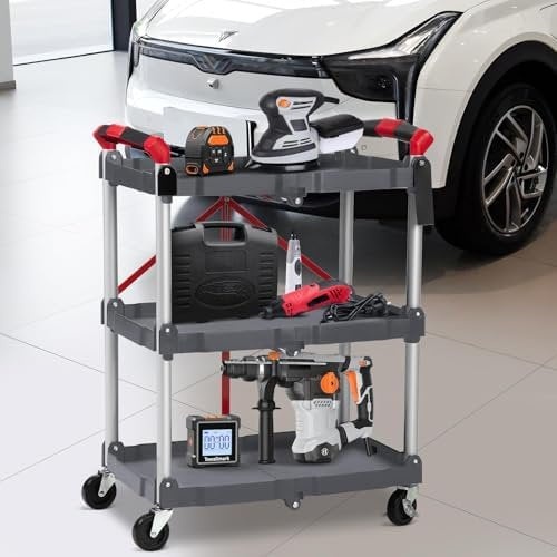 3-Tier Foldable Utility Rolling Cart with Wheels Z4252