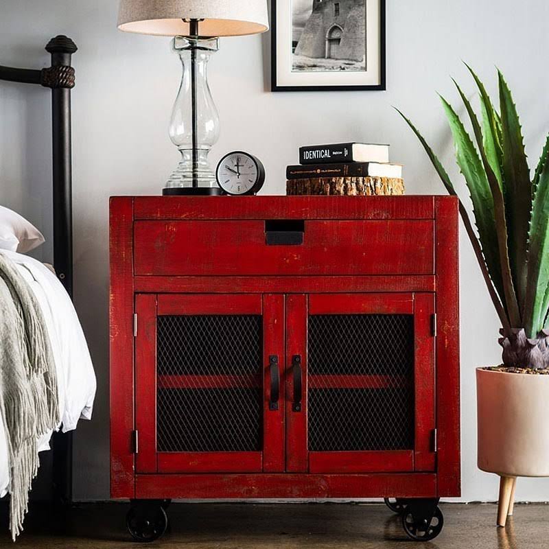 Red 2-Door Accent Chest Z613