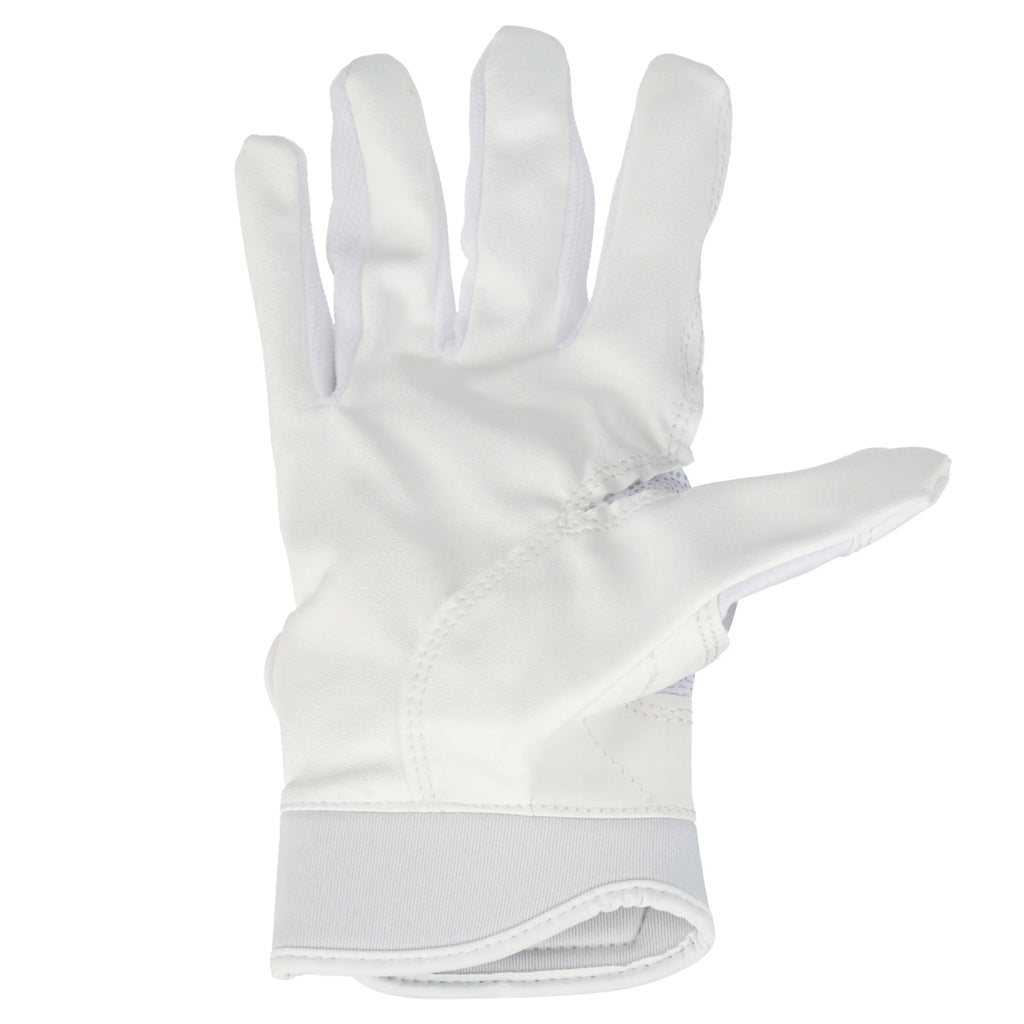 White Large Fastpitch Softball Batting Gloves B5154