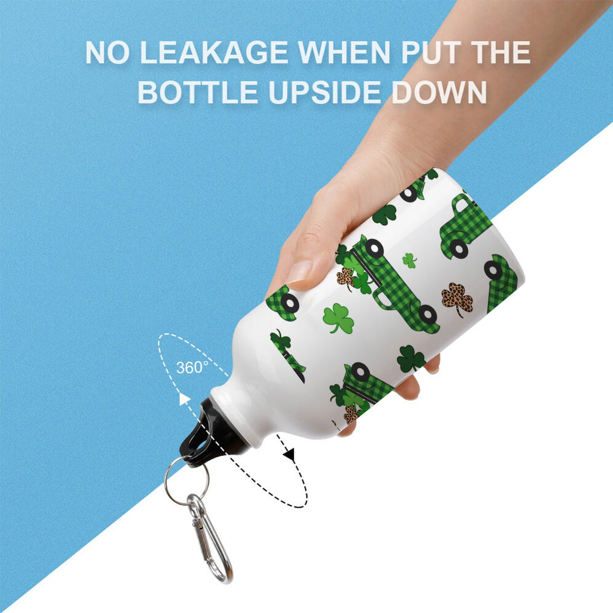 Green Truck 400ml Sport Aluminum Water Bottle with Twist Cap O8956