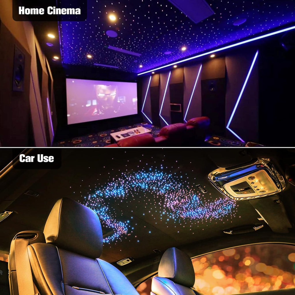 16W 450pcs 13.1ft RGBW Bluetooth LED Fiber Optic Star Ceiling Lights Kit D62386