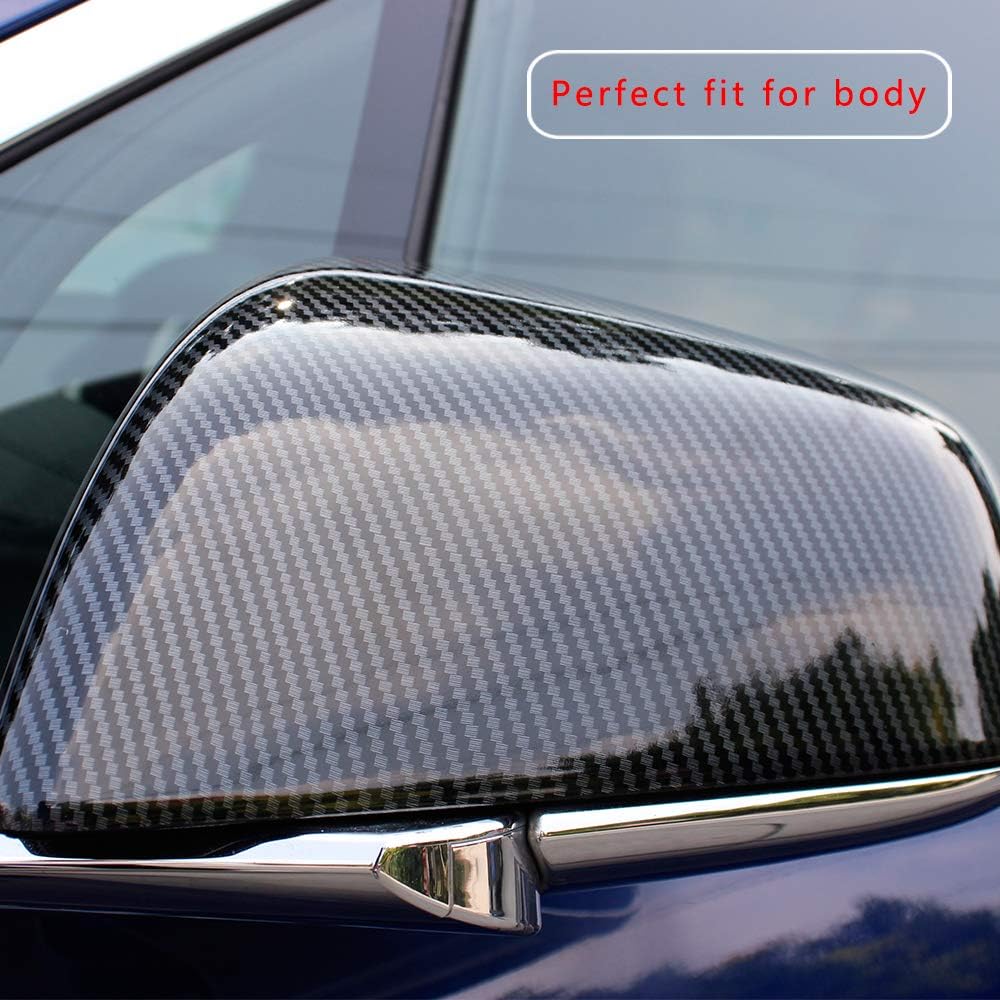 Side Mirror Cover ABS Plastic Imitation Carbon Fiber Pack of 2 J171
