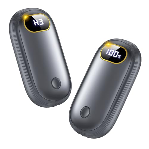 Rechargeable Electric Hand Warmers with Power Bank, LED Display, Dual-Side 4 Levels Fast Heating C392068