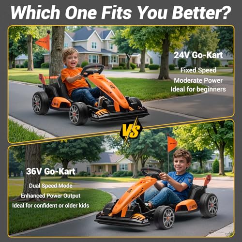 Orange 24V Electric Go Kart Z5764