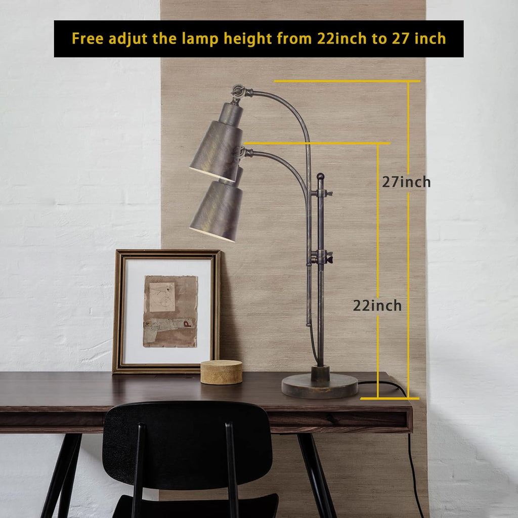 Industrial Desk Lamp Black Adjustable Metal Task Lamp L6324