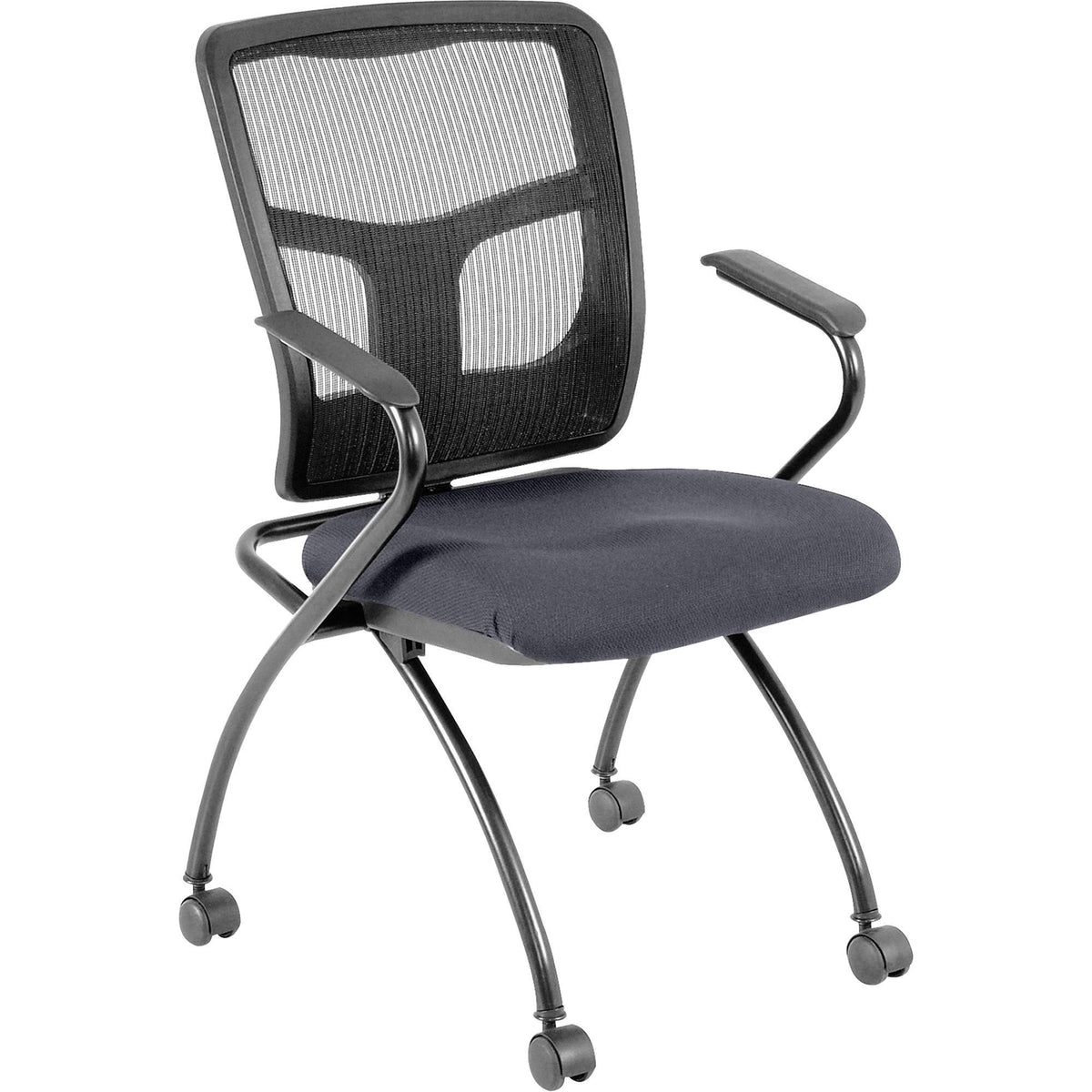 Nesting Chairs with Mesh Back and Fabric Seat D3090