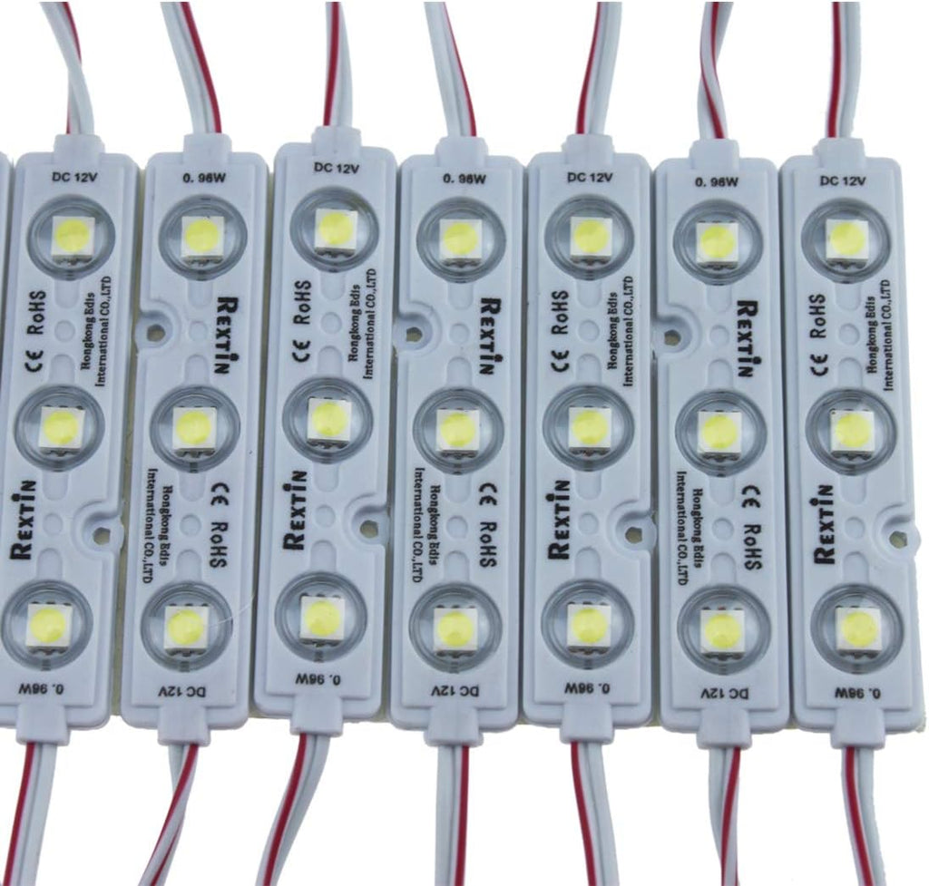 200pcs 3 LED Module White 5050 SMD Waterproof Decorative Light with Tape Adhesive Backside Pack of 2 Q6020