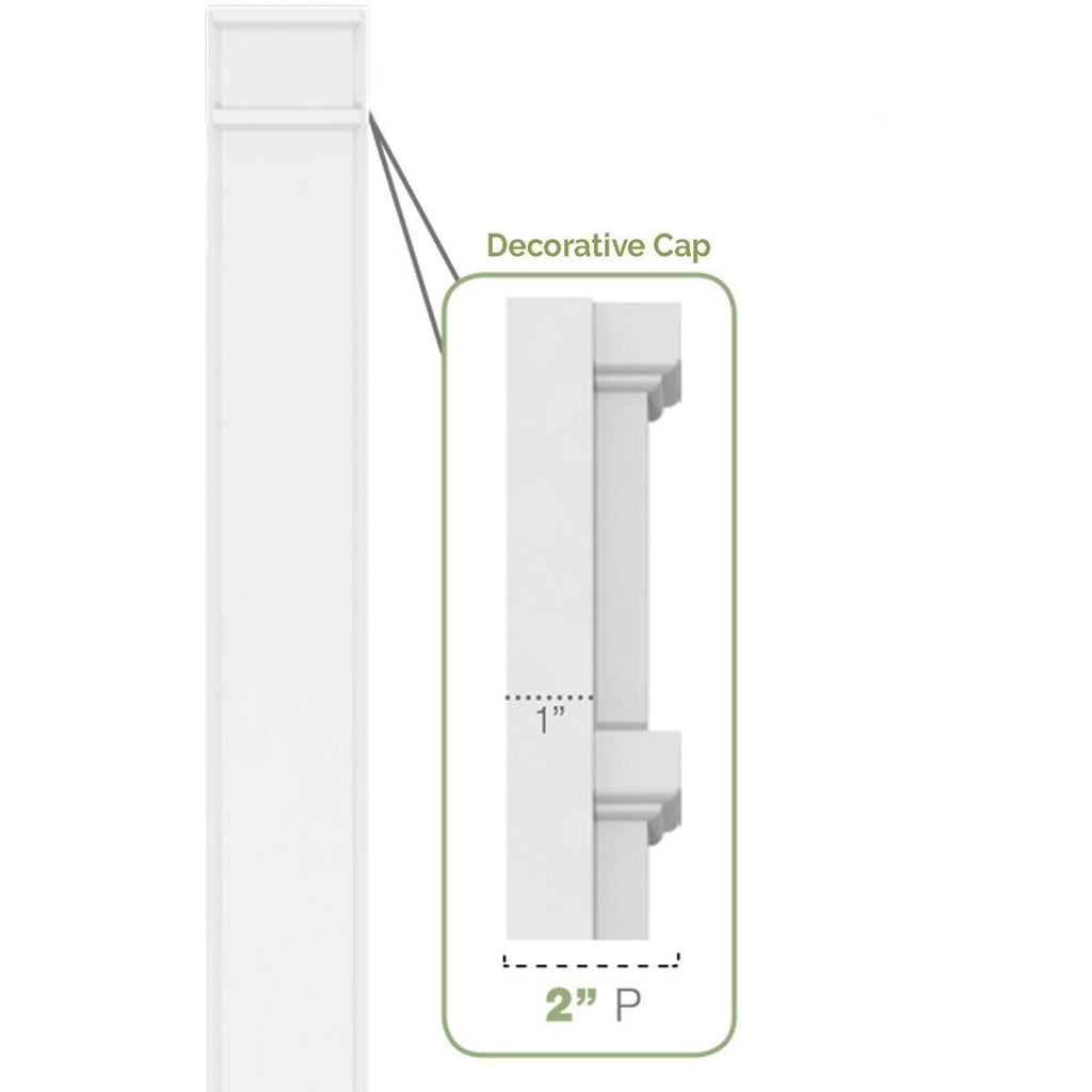 Smooth PVC Pilaster with Decorative Capital and Base (Pair) A58828