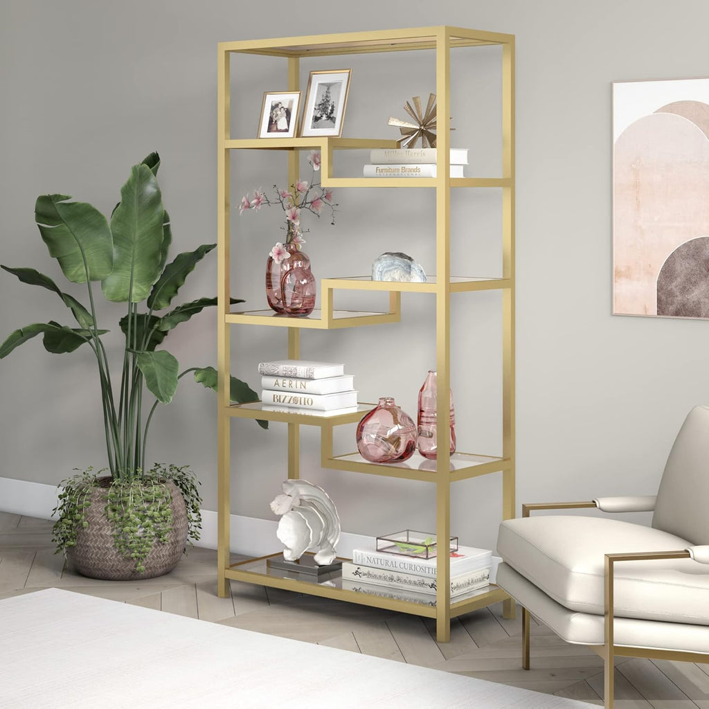 Blackened Bronze Metal Bookcase D937
