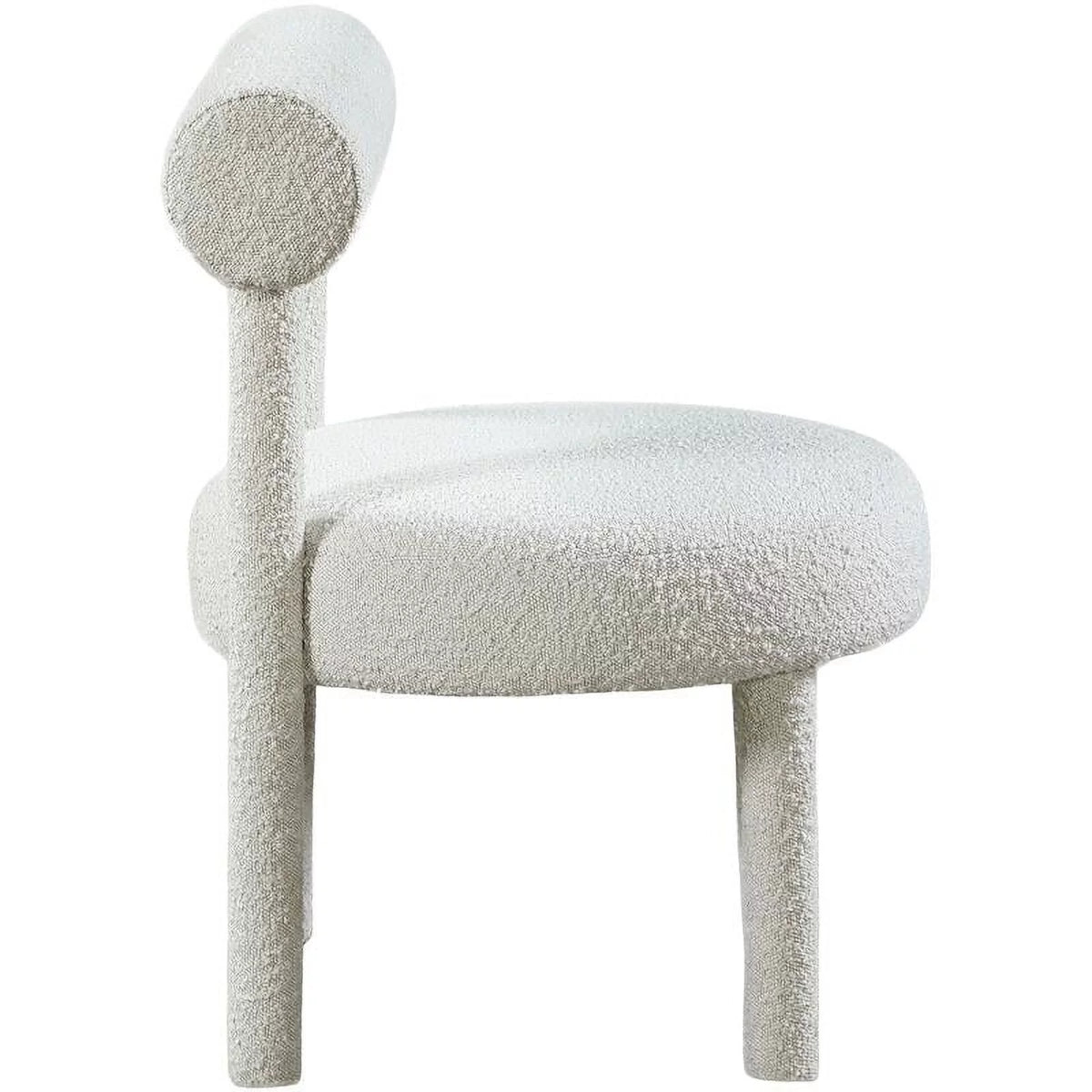 Cream Boucle Fabric Accent Chair J599
