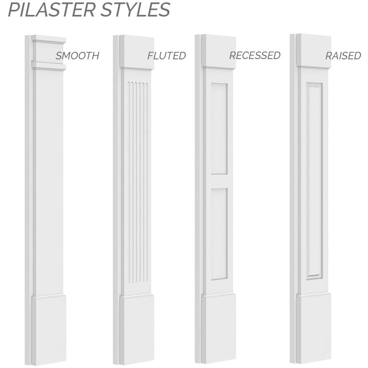 Smooth PVC Pilaster with Decorative Capital and Base (Pair) A58828
