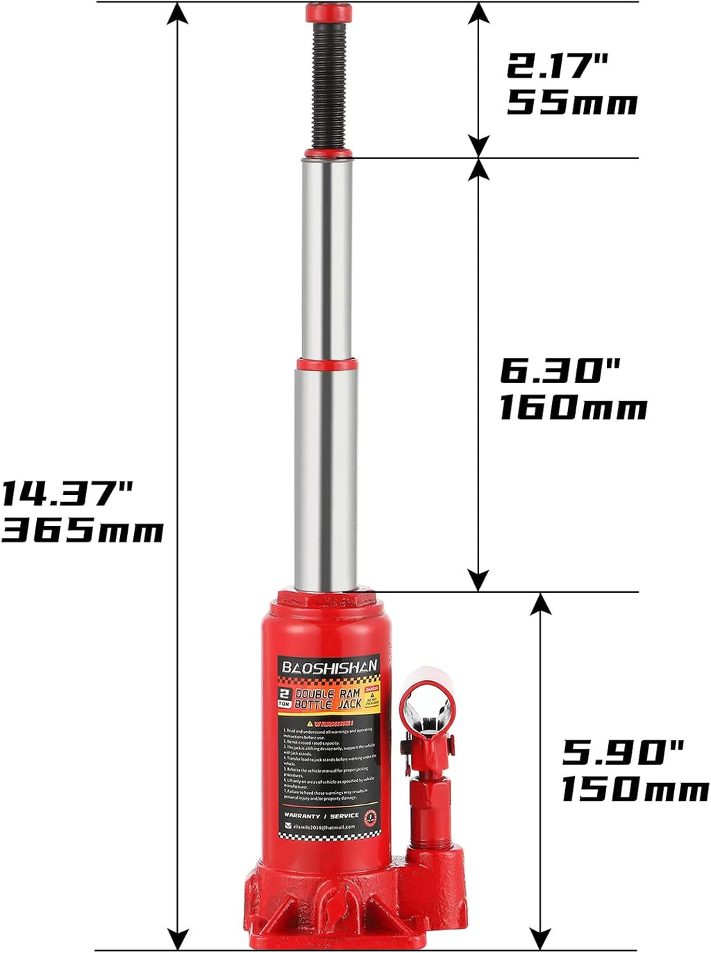 2 Ton Hydraulic Bottle Jack with Carrying Case V178064