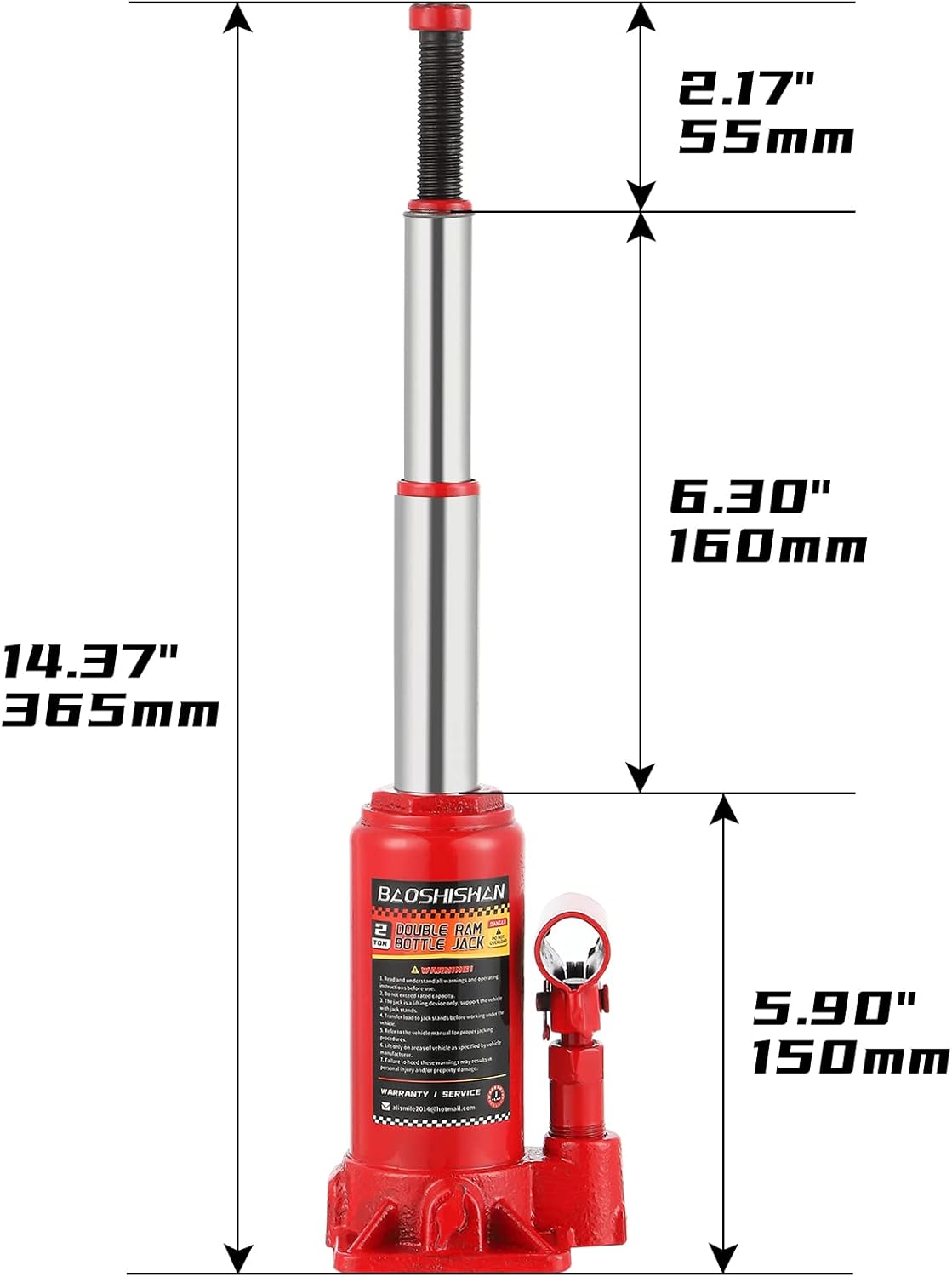 2 Ton Hydraulic Bottle Jack with Carrying Case V178064