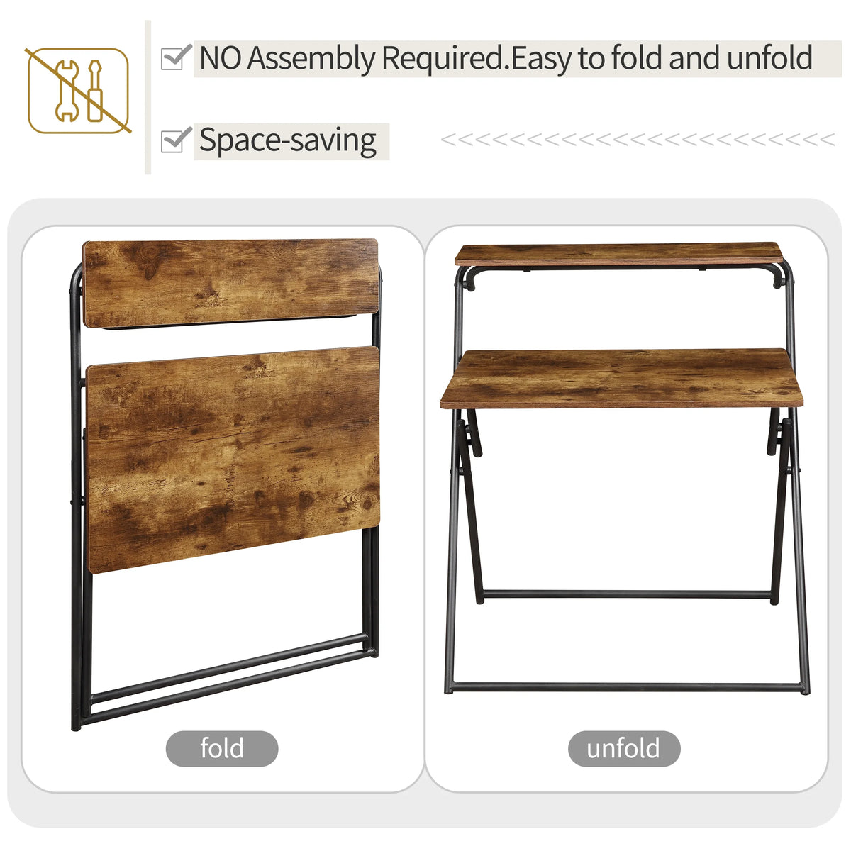 Folding Desk with Shelf L6970
