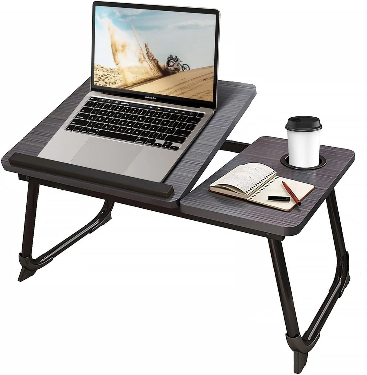 Black Laptop Desk with Cup Holder F342