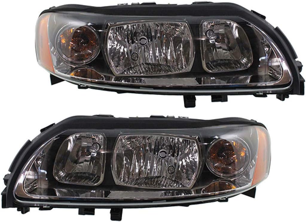 Volvo S60 Headlight Assembly 2005-2009 Pair Halogen F600466