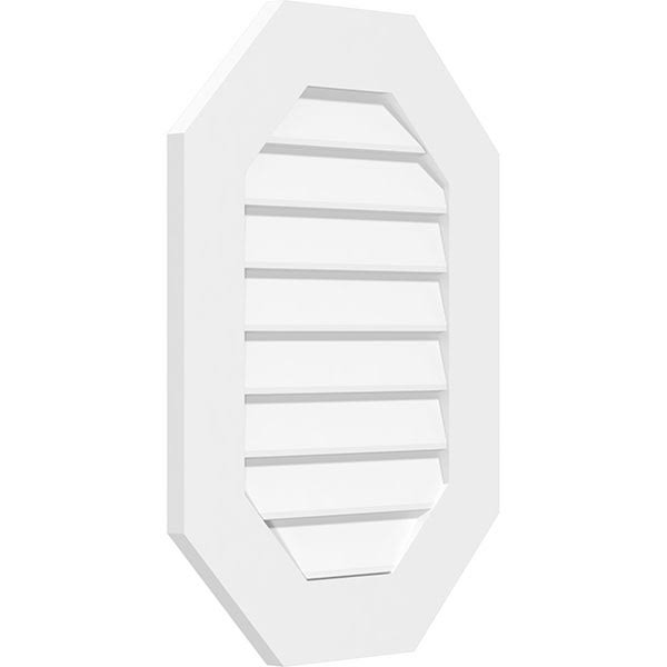 Vertical Elongated Octagon Surface Mount PVC Gable Vent V941875