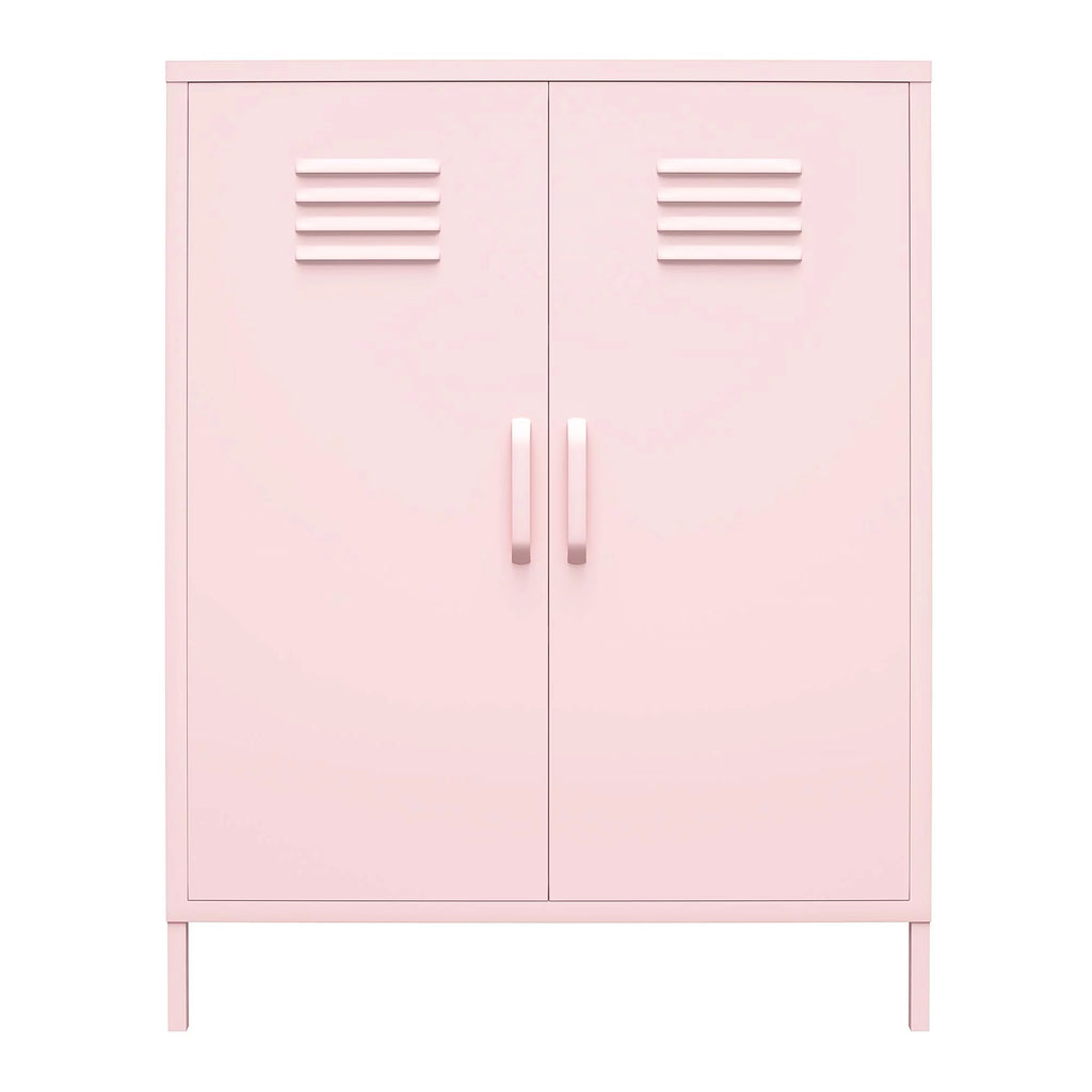 2 Door Metal Locker Style Storage Accent Cabinet J83849